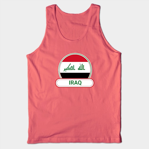 Iraq Country Badge - Iraq Flag Tank Top by Yesteeyear